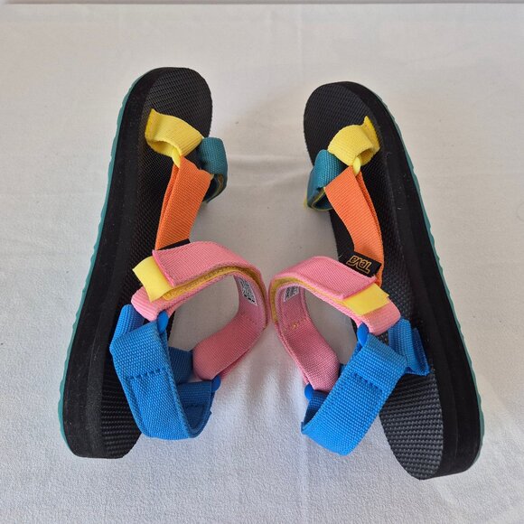 EUC Teva Original Universal Multilcolor Straps Sport Sandals Hook&Loop - Picture 9 of 11